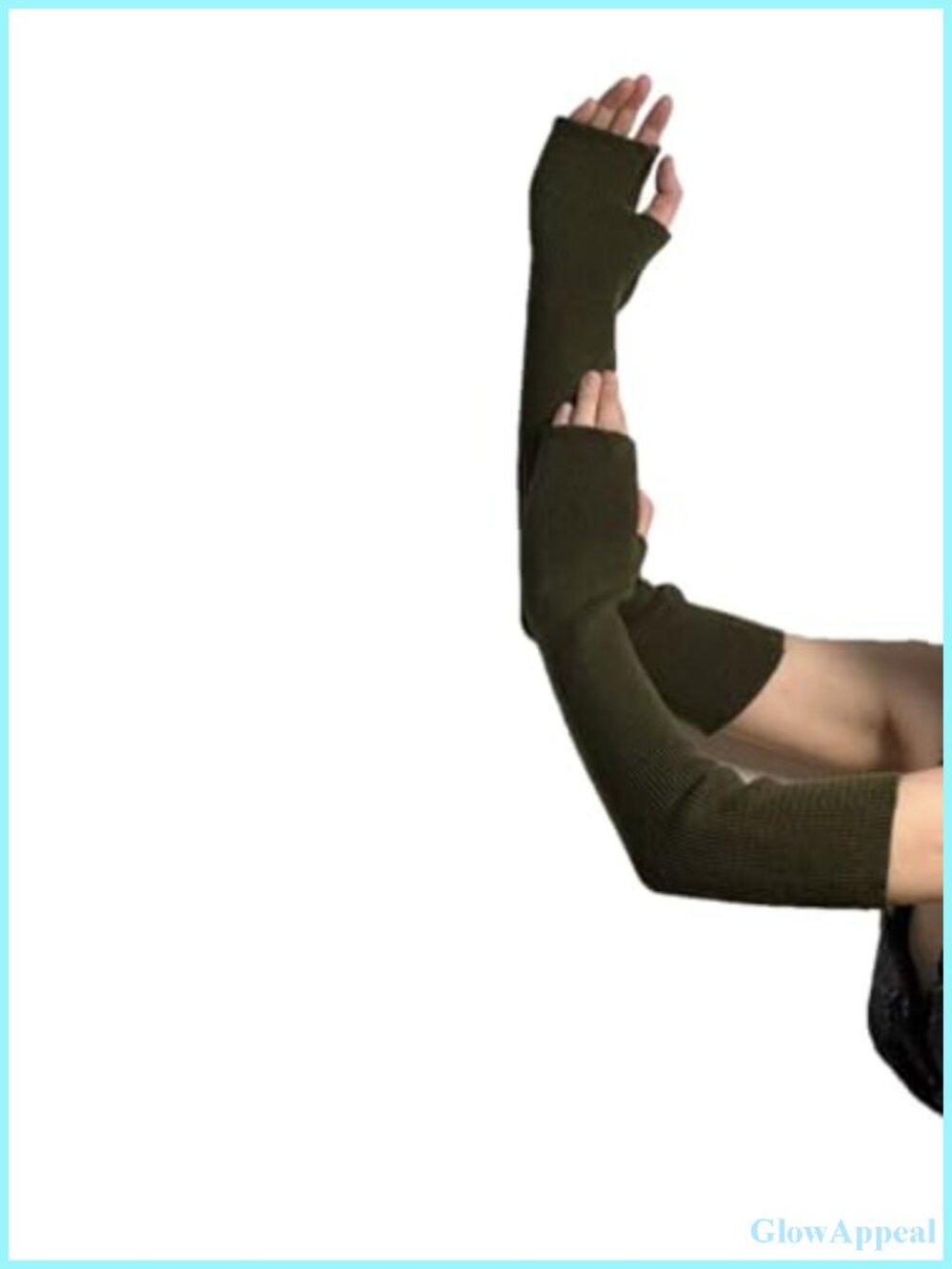 Women's Knit Arm Warmers Fingerless Gloves with Thumbhole Stretchy Cold Weather